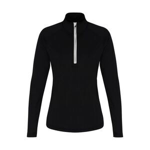 TriDri Womens/Ladies Long Sleeve Performance Quarter Zip Top / Black/White